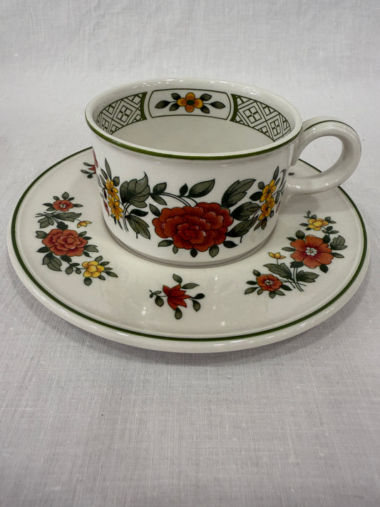 Taza té con plato Villeroy & Boch “Summerday” – Vajilla vintage alemana (X UD.)
