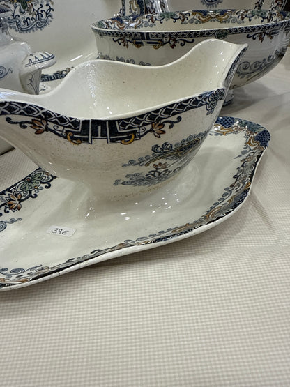 Lote de vajilla antigua Longwy Chinois (ca. 1880–1910)