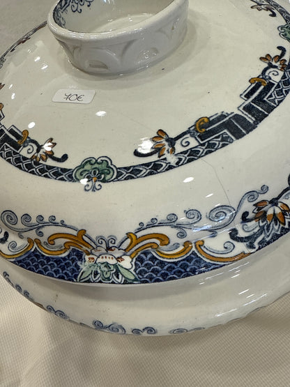 Lote de vajilla antigua Longwy Chinois (ca. 1880–1910)