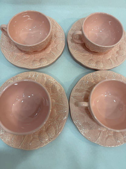 Taza vintage con plato Geneviève Lethu Francia (X UD.)