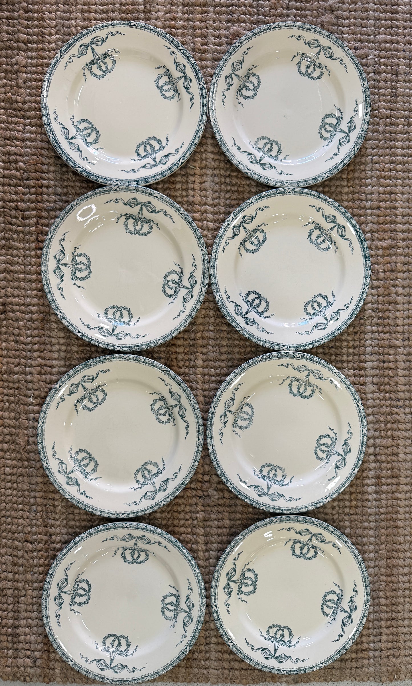 Vajilla francesa antigua Montholon Salins circa 1900 Platos, fuentes y ensaladeras