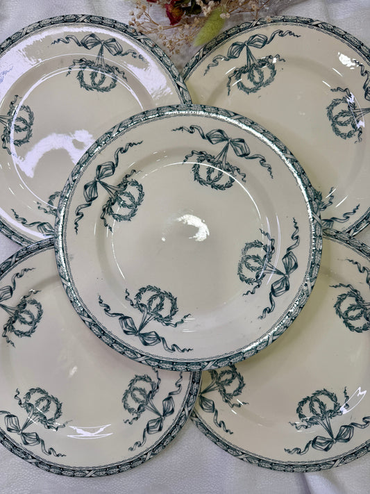 Vajilla francesa antigua Montholon Salins circa 1900 Platos, fuentes y ensaladeras