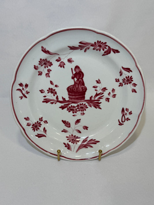 Plato antiguo Longchamp decorado a mano