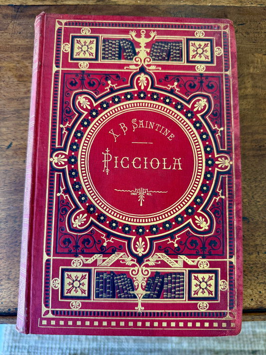 Libro antiguo Picciola Hetzel siglo XIX rojo dorado decorativo
