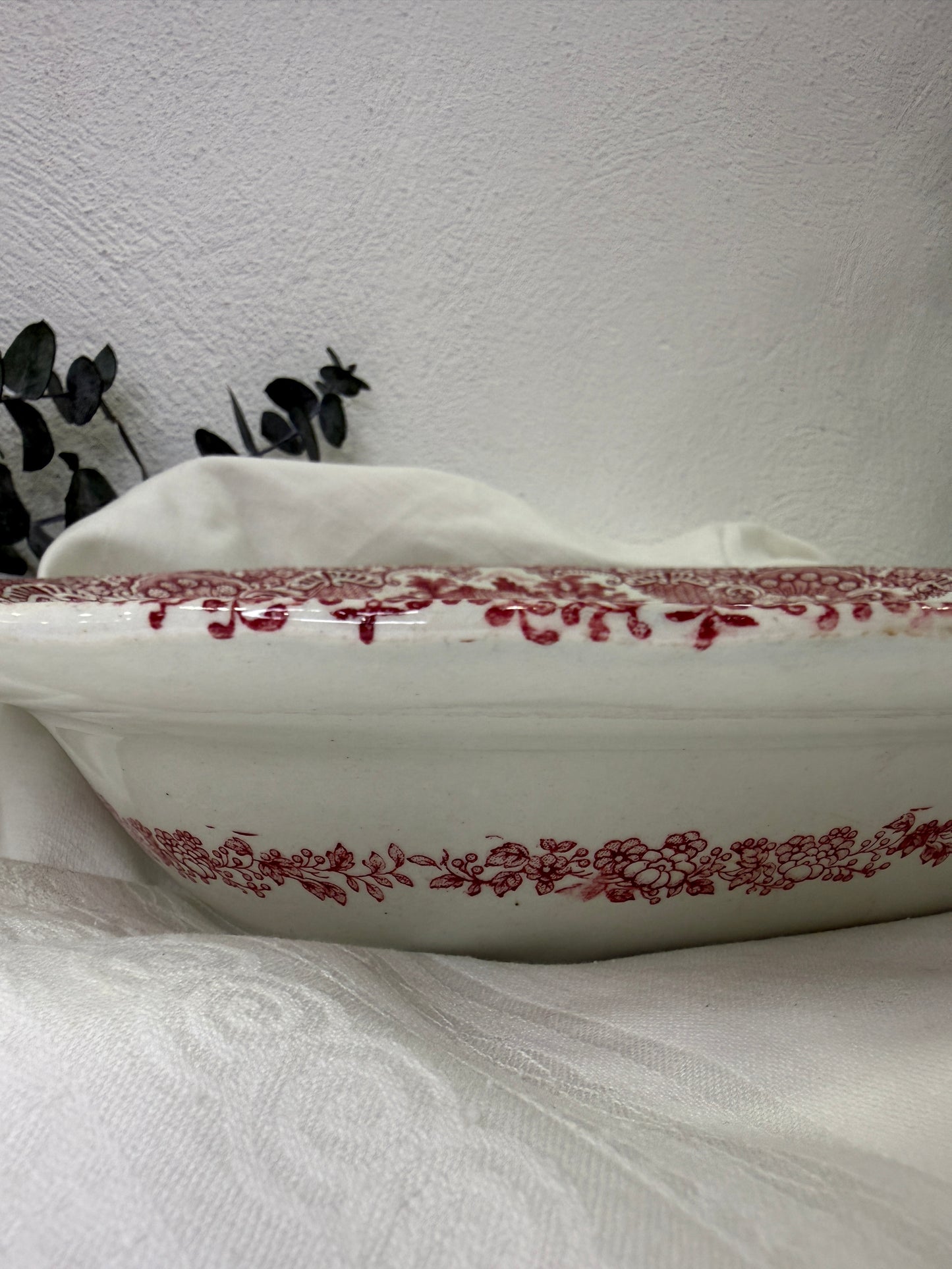 Fuente ovalada antigua Pickman y Cía Sevilla sello 28 1890-1900