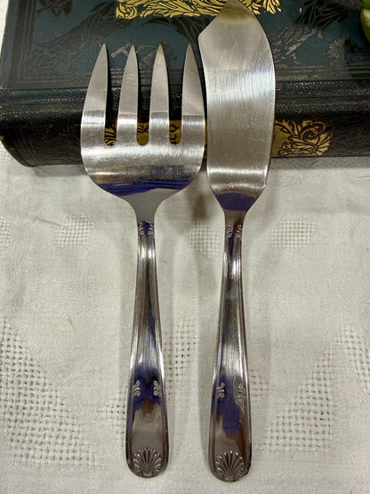 Cubiertos de servir pescado vintage · Inox · 2 piezas