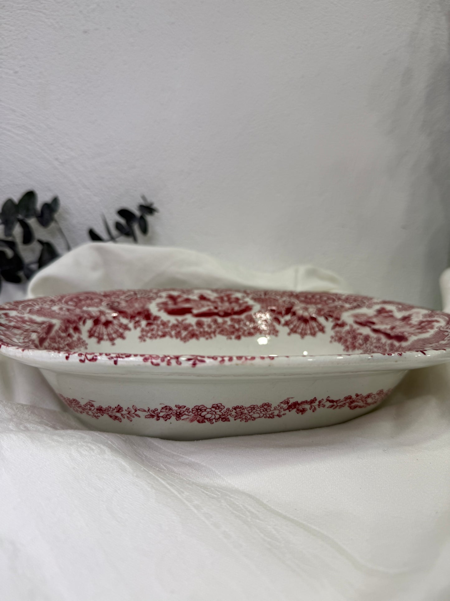 Fuente ovalada antigua Pickman y Cía Sevilla sello 28 1890-1900